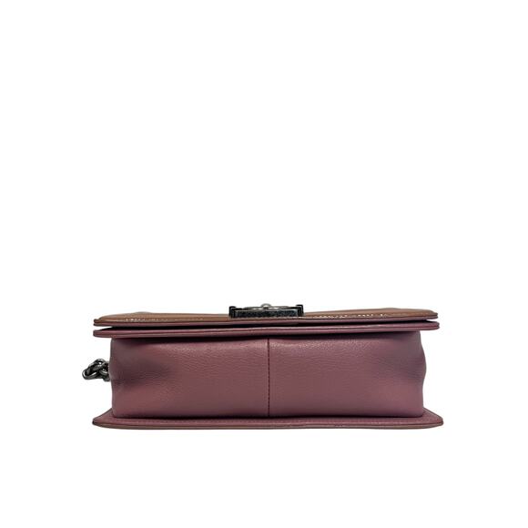 CHANEL Pink Leather Quilted Flap CC Logo Accent Medium Duo Boy Crossbody Bag - Picture 9 of 14